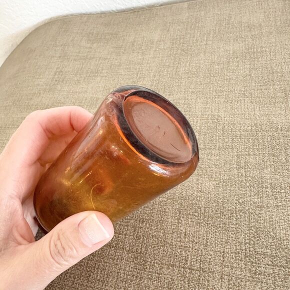 Vintage Amber Apothecary Glass Bottle 5" Tall - Picture 5 of 10